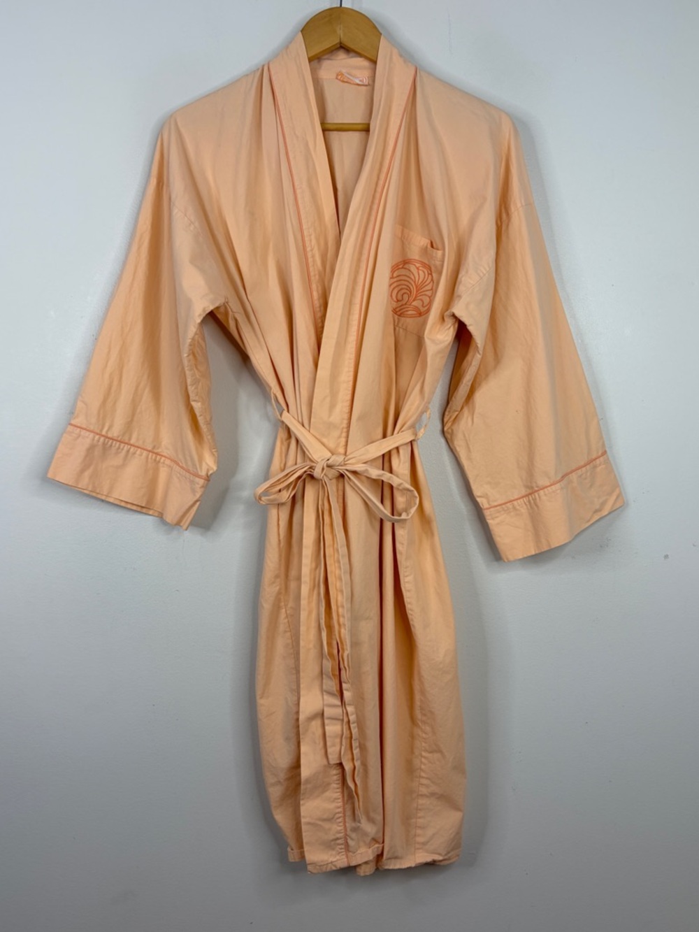 Vintage Cotton Robe Womens One Size Peach Cacharel Anais Anais Summer Pastel